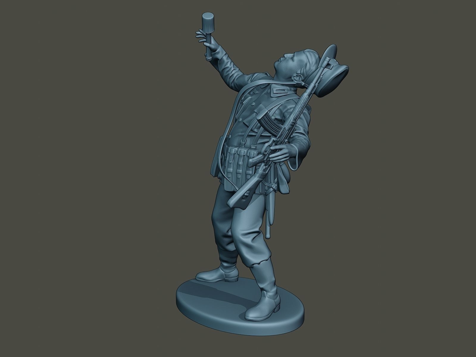 German soldier ww2 shooted G3 3D print model_4