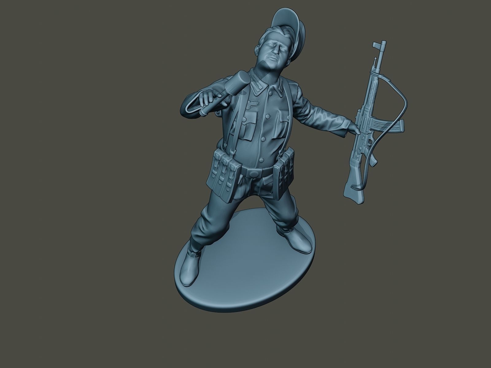 German soldier ww2 shooted G3 3D print model_14