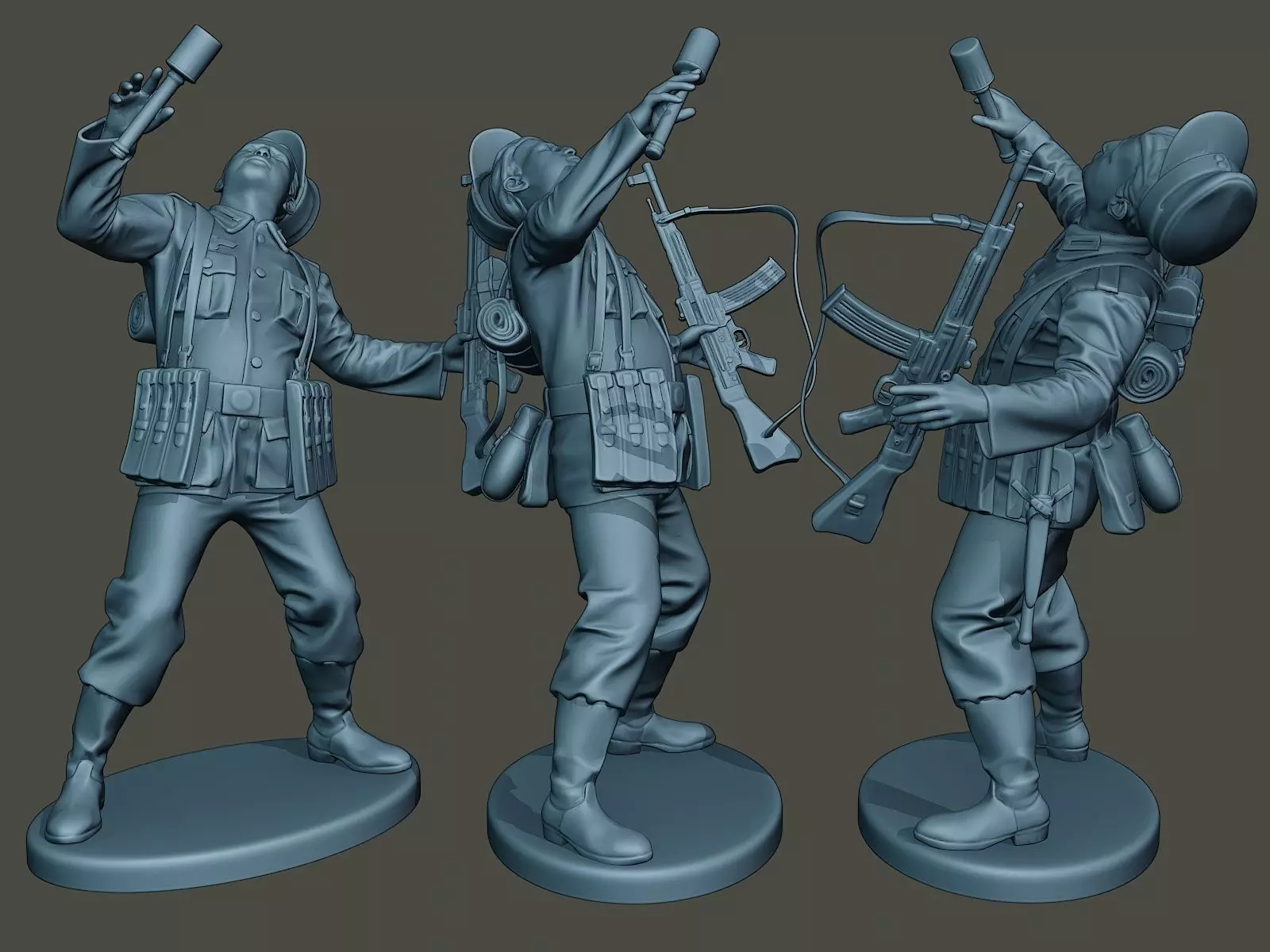 German soldier ww2 shooted G3 3D print model_0
