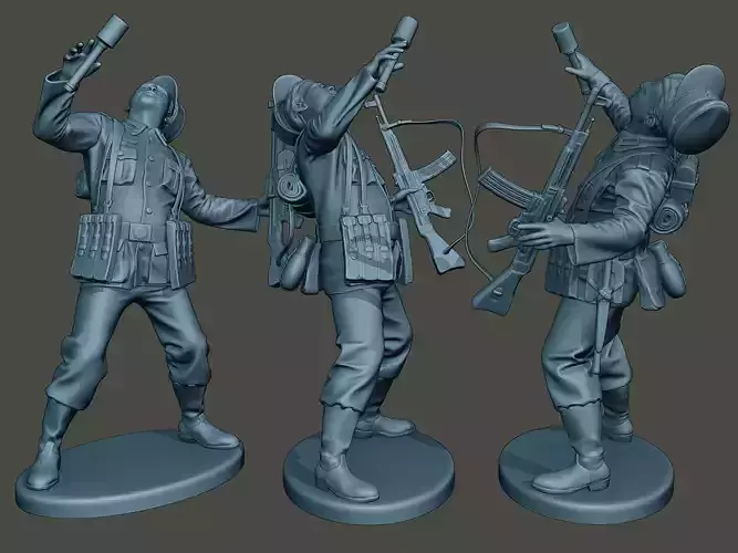 German soldier ww2 shooted G3 3D print model