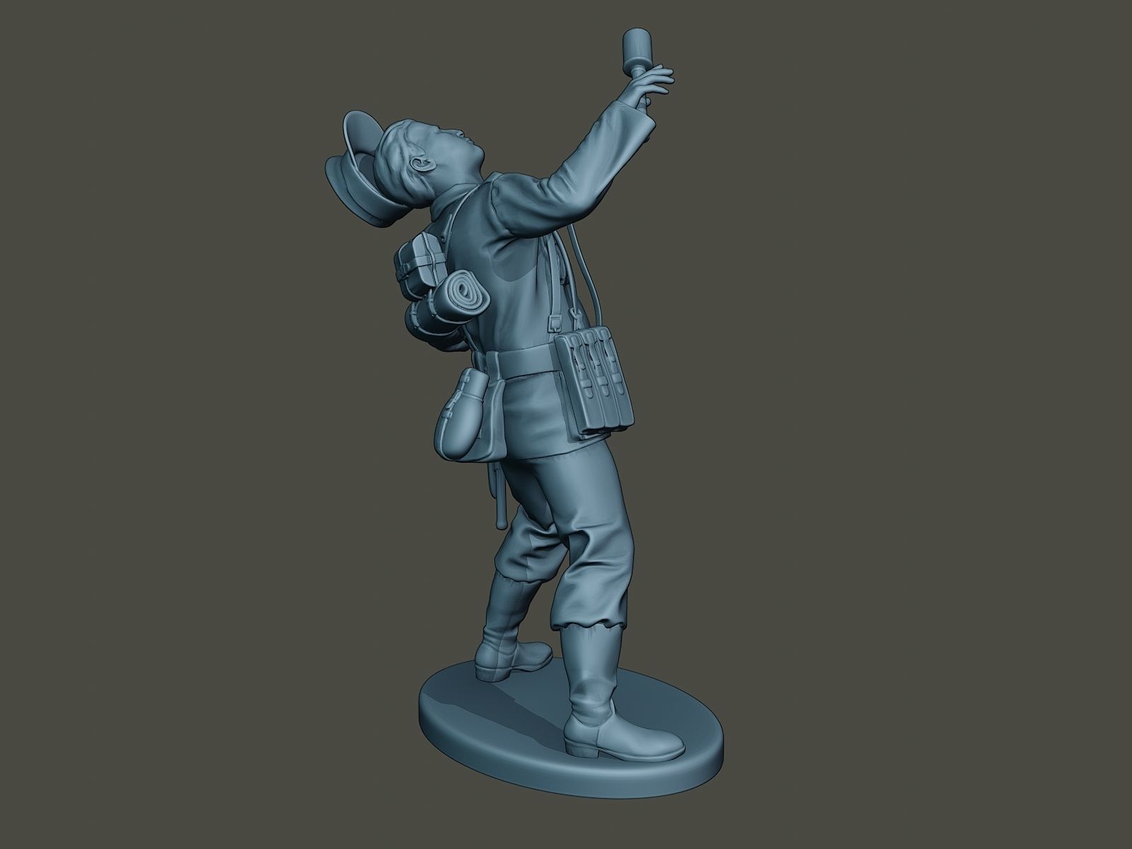 German soldier ww2 shooted G3 3D print model_9