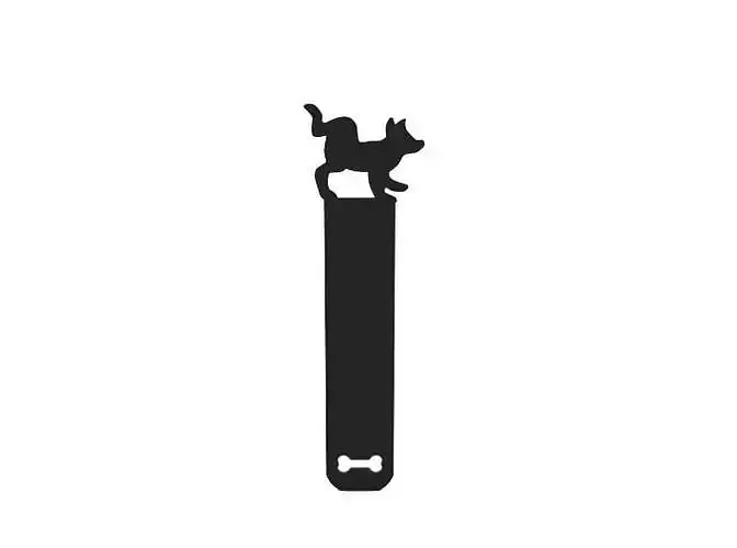 Bookmark silhouette of dog on stick 3D print model