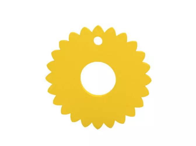 Earring sunflower keyring 3D print model_0