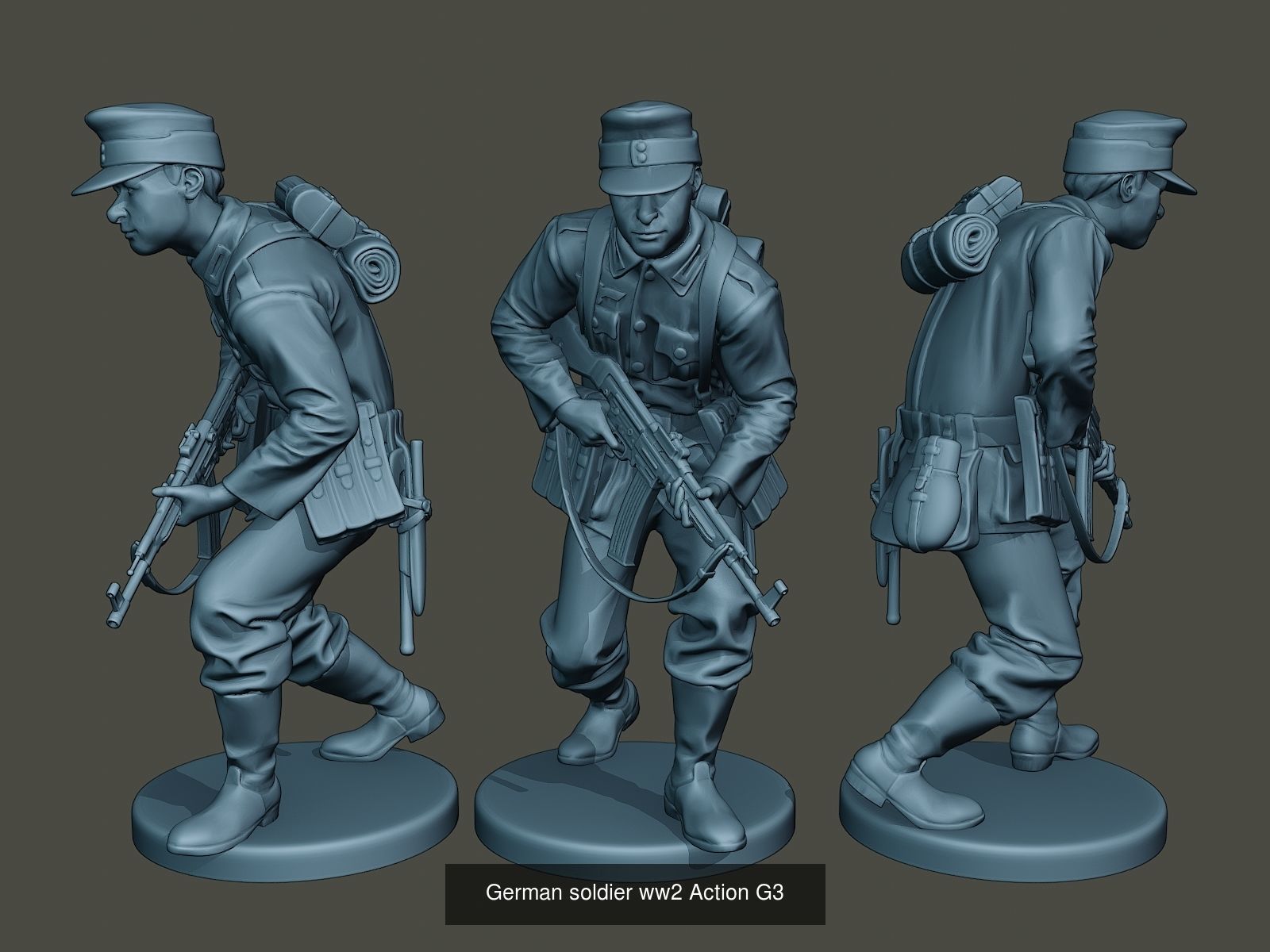 German soldiers ww2 G3 Pack1 3D Model Collection_2