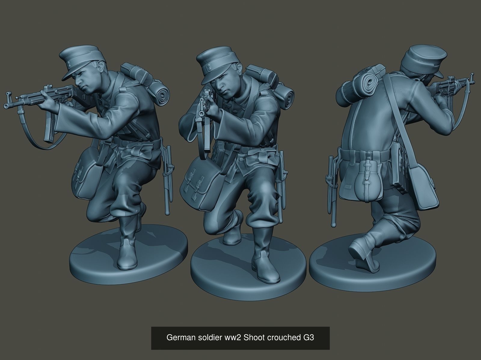 German soldiers ww2 G3 Pack1 3D Model Collection_6