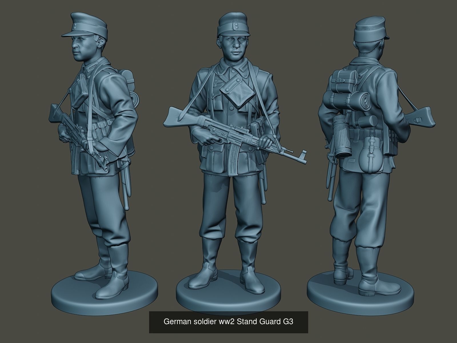 German soldiers ww2 G3 Pack1 3D Model Collection_10