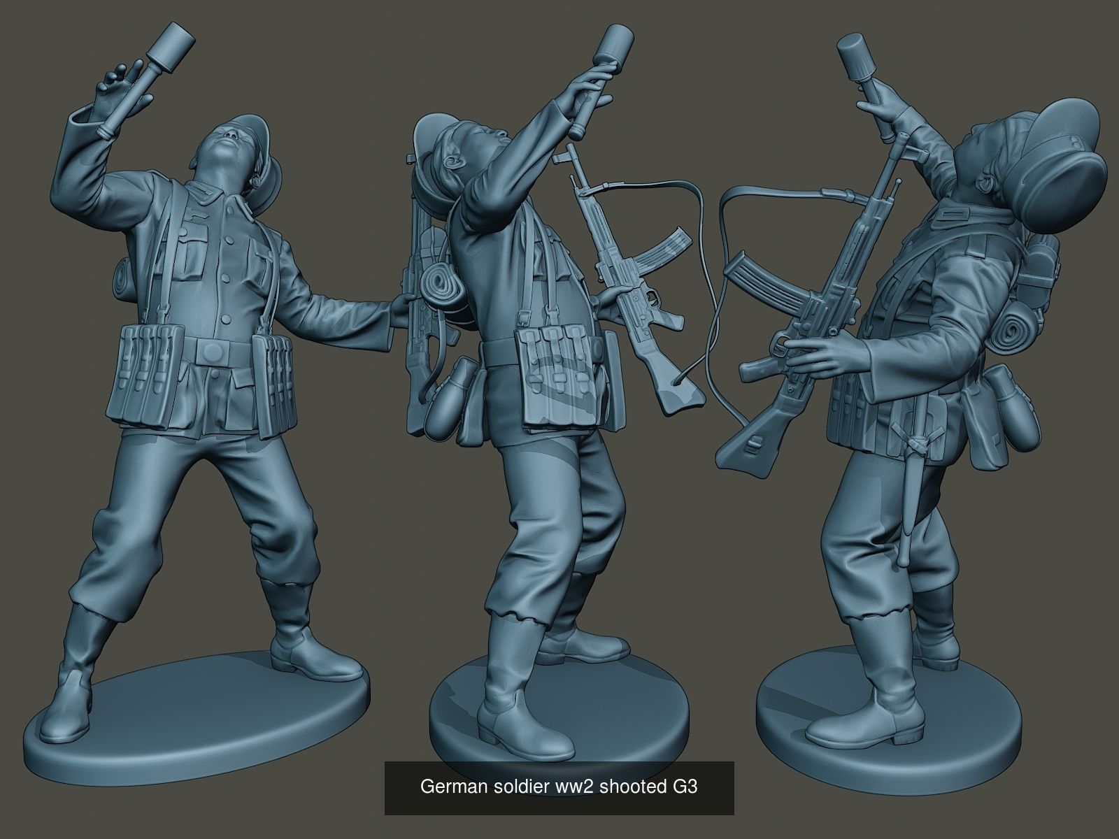 German soldiers ww2 G3 Pack1 3D Model Collection_9