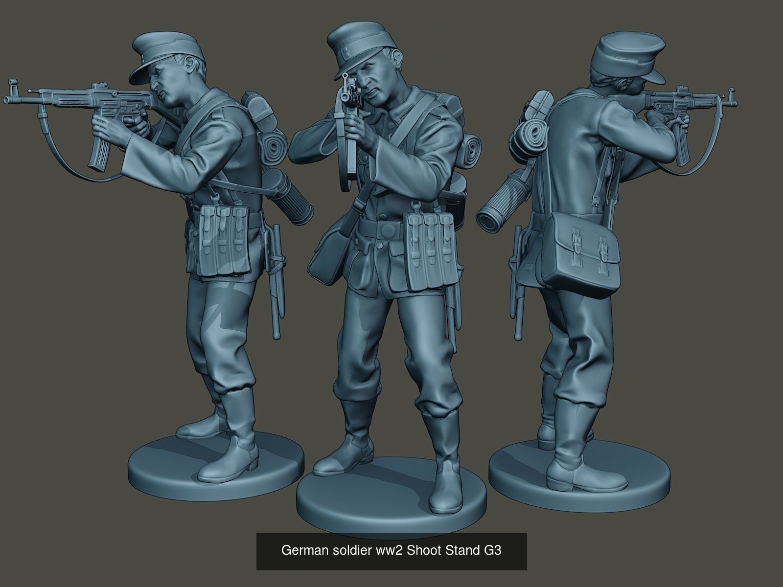 German soldiers ww2 G3 Pack1 3D Model Collection_8