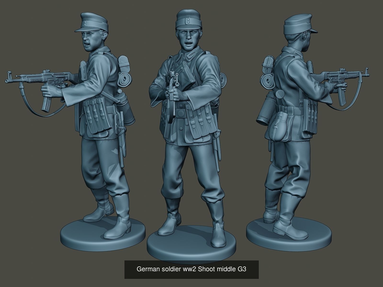 German soldiers ww2 G3 Pack1 3D Model Collection_7