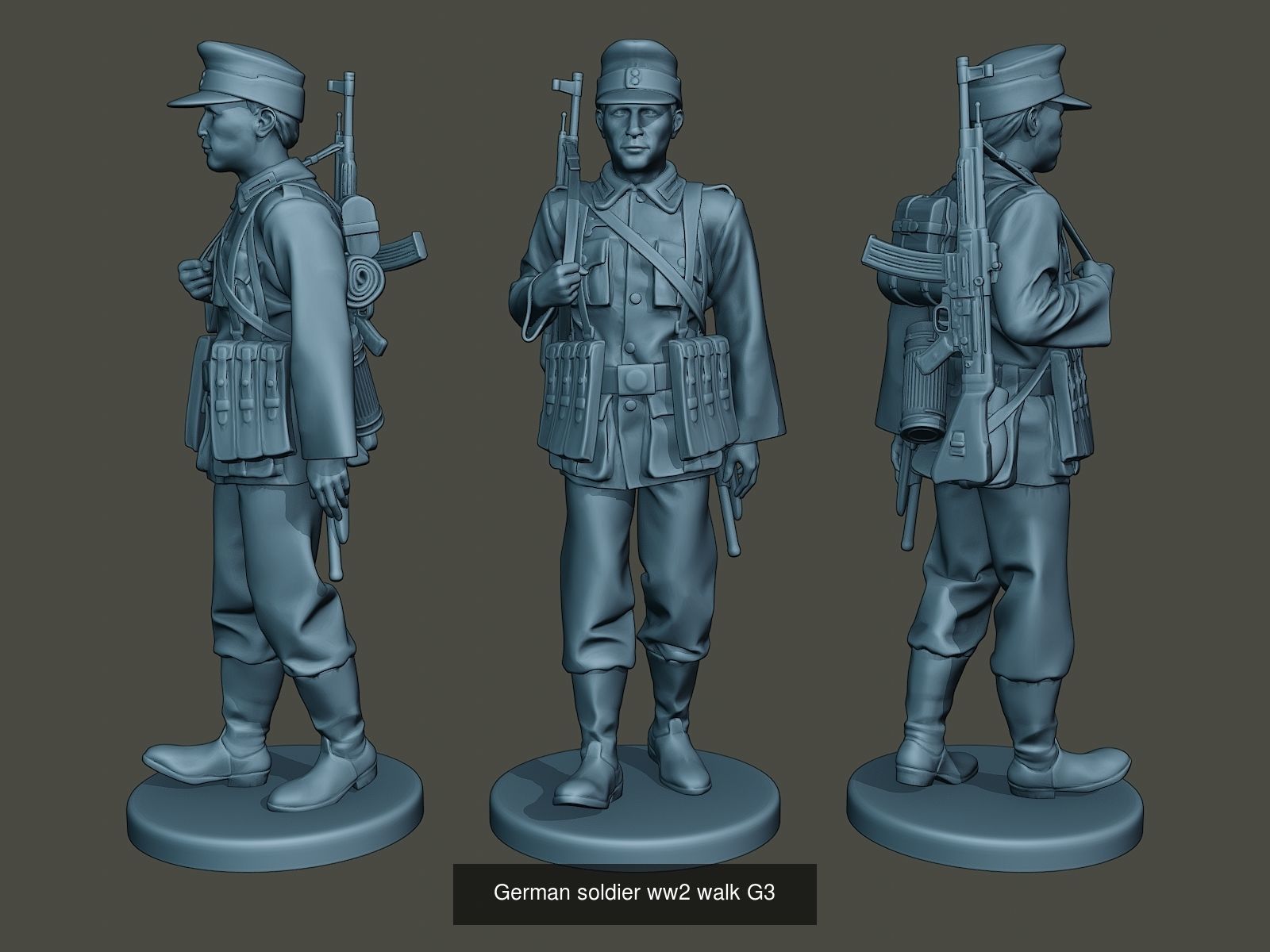 German soldiers ww2 G3 Pack1 3D Model Collection_11