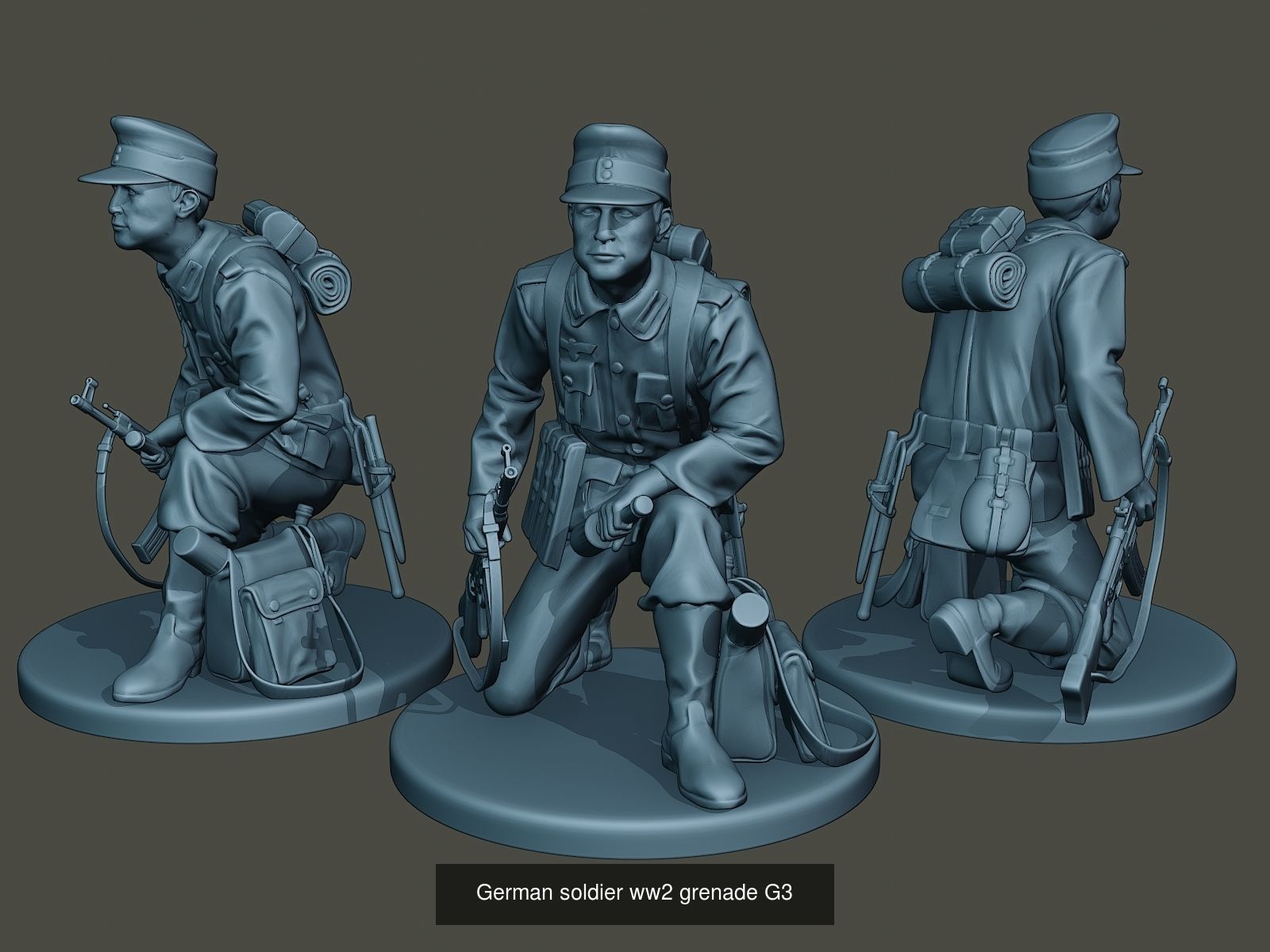 German soldiers ww2 G3 Pack1 3D Model Collection_3