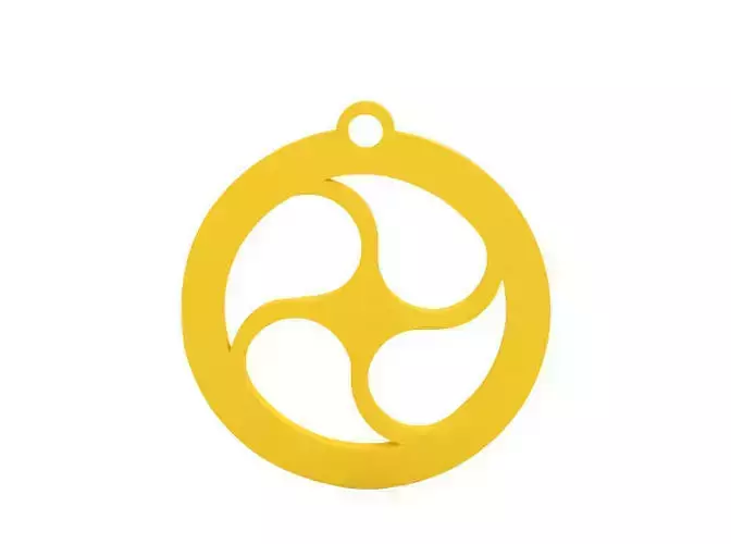 Earring dog tag with circular design