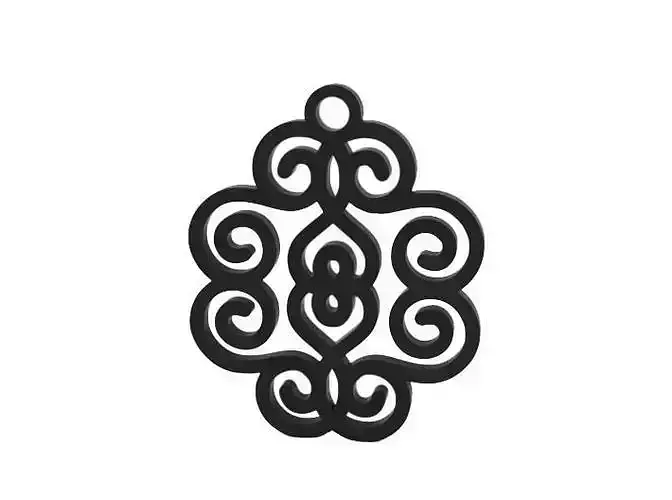 Earring wrought iron pendant