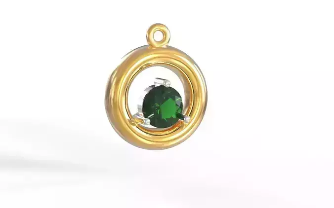 pendant simple round gem 5mm