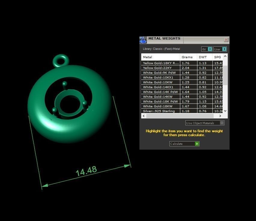 round simple pendant 3D print model_1