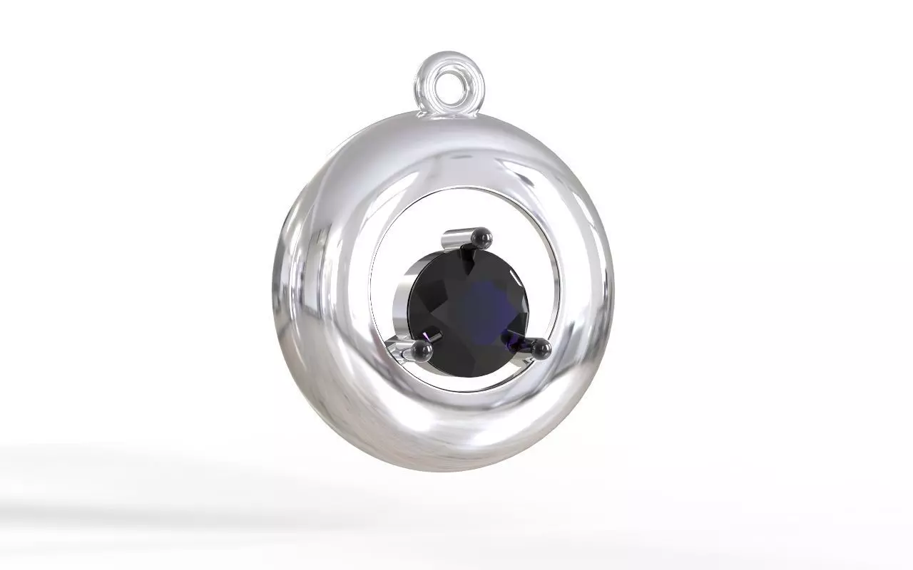 round simple pendant 3D print model_0