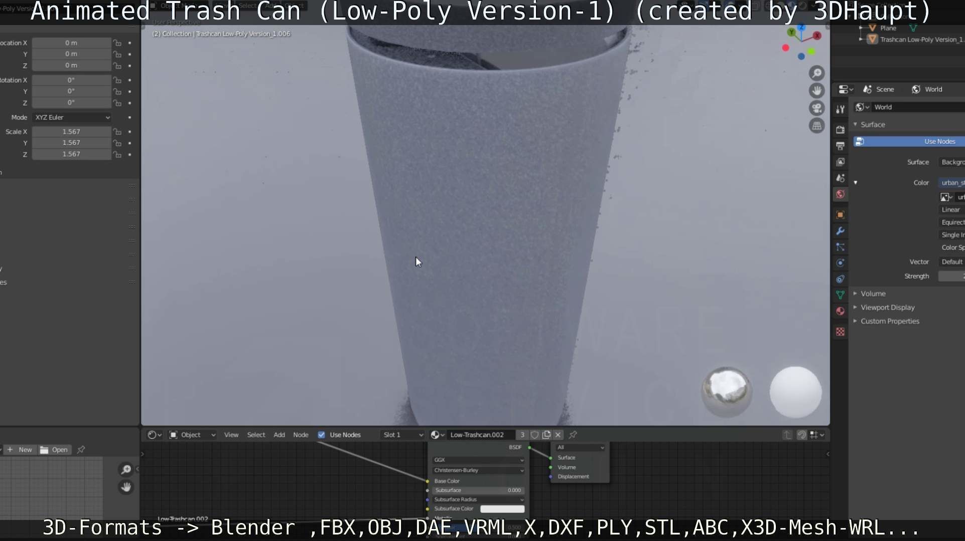 Animated Trash Can Low-Poly Version-1   Low-poly 3D model_46