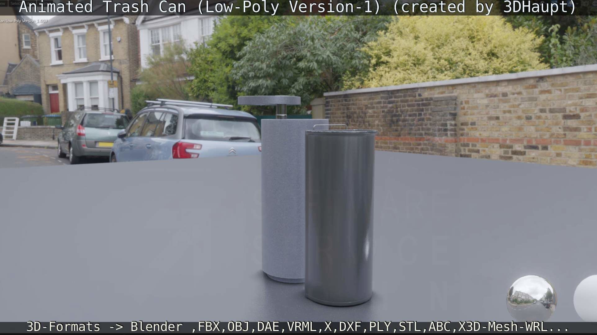 Animated Trash Can Low-Poly Version-1   Low-poly 3D model_42