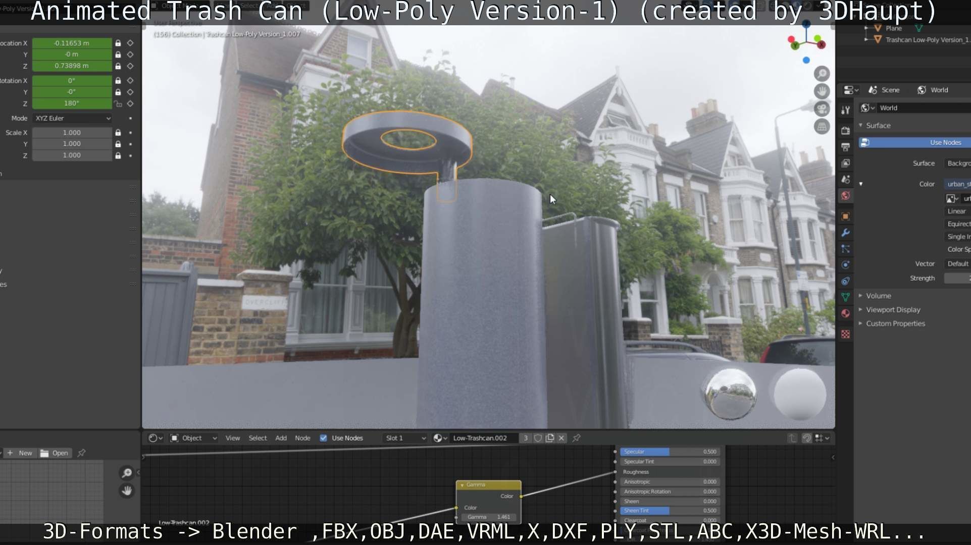 Animated Trash Can Low-Poly Version-1   Low-poly 3D model_43