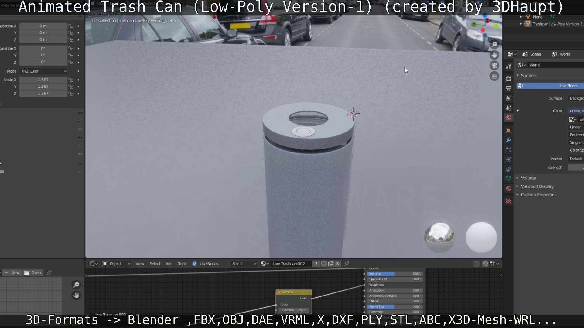 Animated Trash Can Low-Poly Version-1   Low-poly 3D model_66