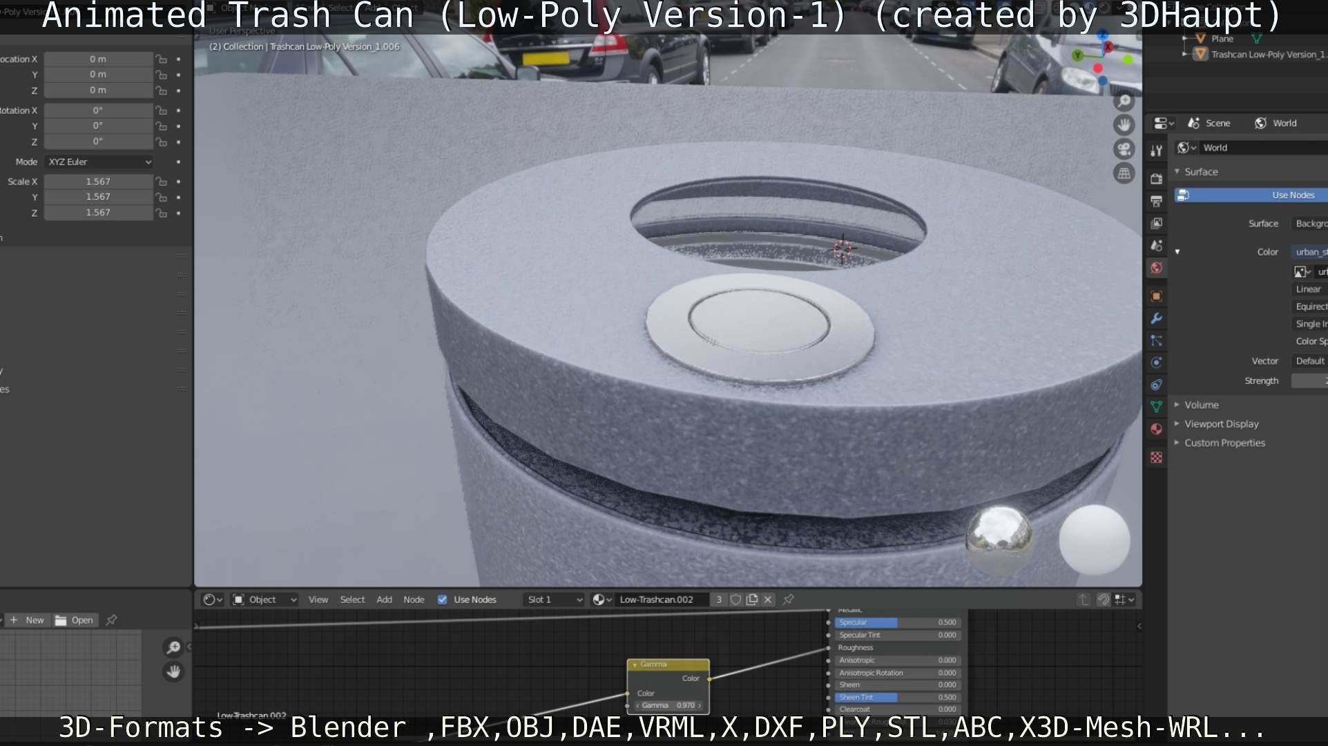 Animated Trash Can Low-Poly Version-1   Low-poly 3D model_55