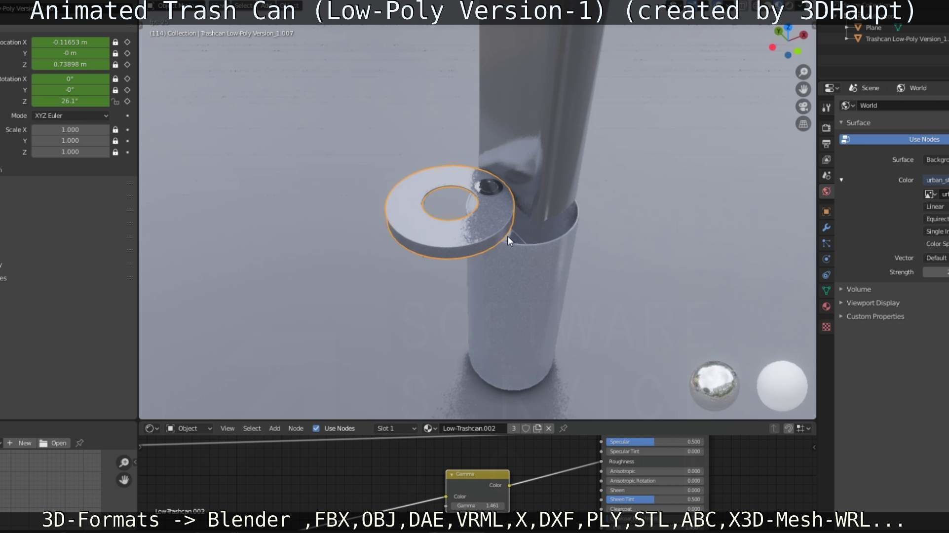 Animated Trash Can Low-Poly Version-1   Low-poly 3D model_30
