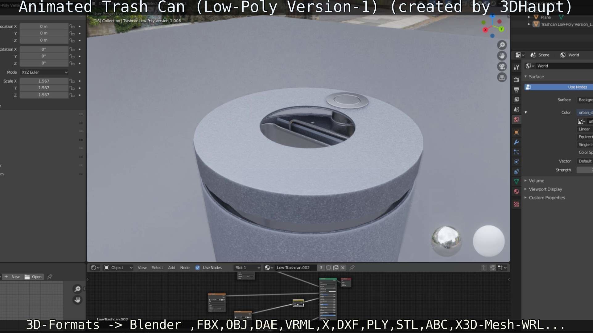 Animated Trash Can Low-Poly Version-1   Low-poly 3D model_20