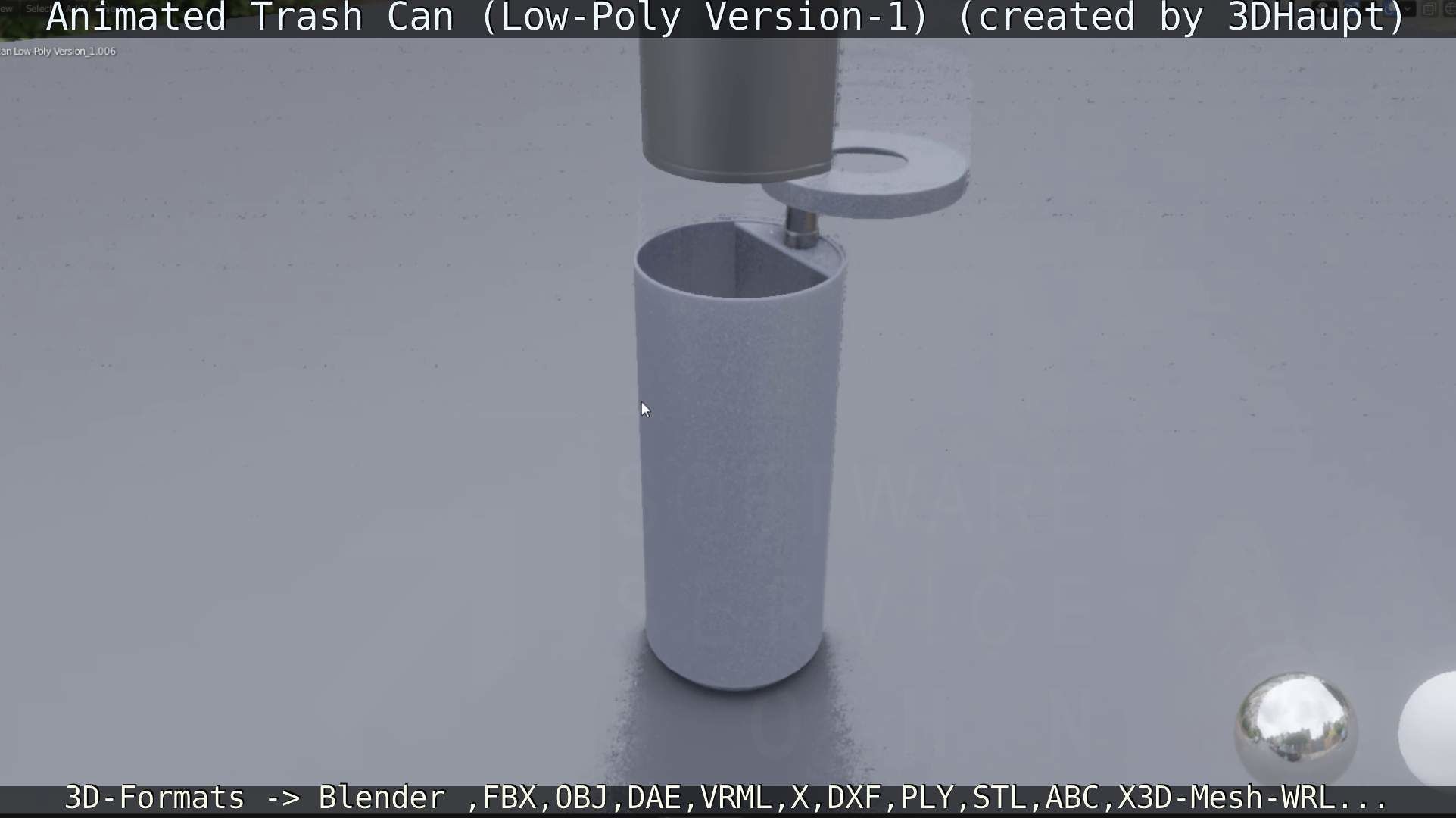 Animated Trash Can Low-Poly Version-1   Low-poly 3D model_86