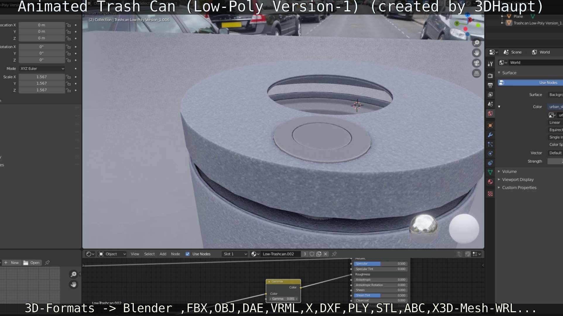 Animated Trash Can Low-Poly Version-1   Low-poly 3D model_54