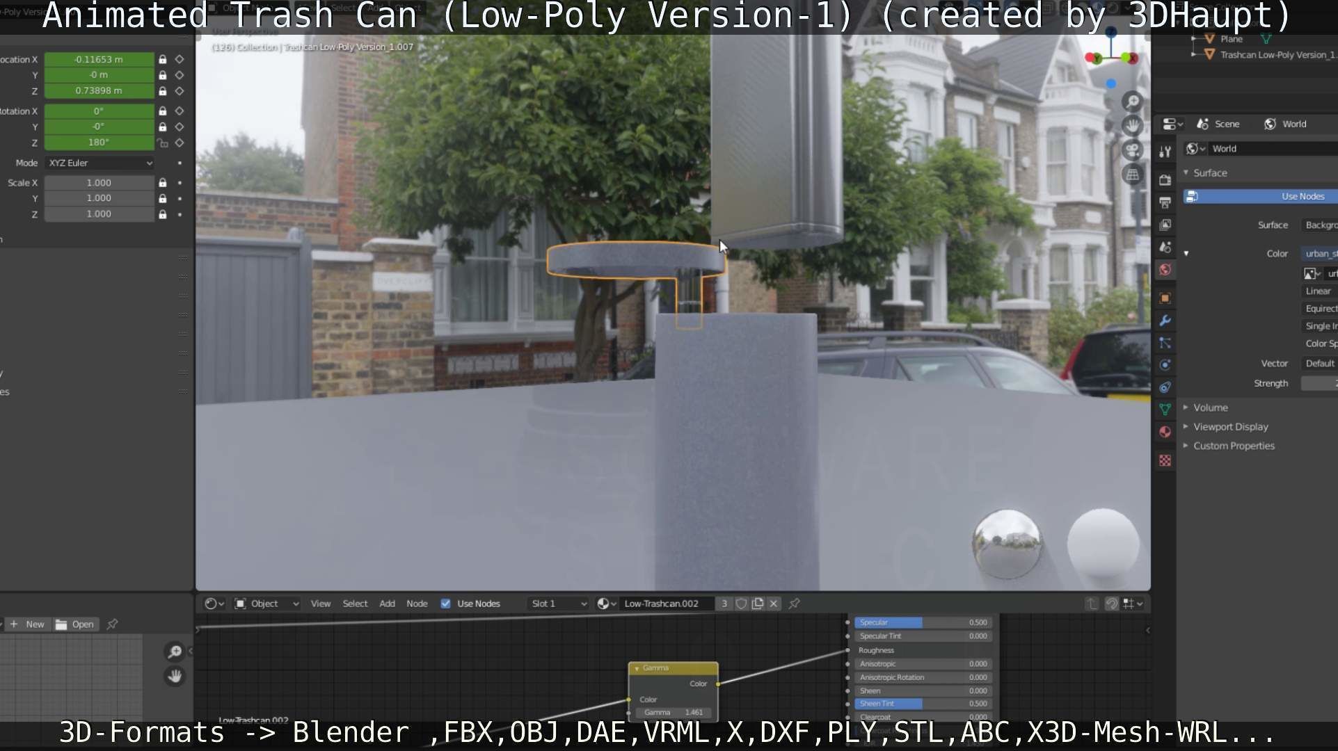 Animated Trash Can Low-Poly Version-1   Low-poly 3D model_33