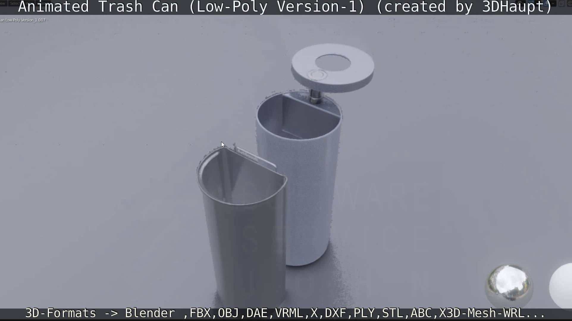 Animated Trash Can Low-Poly Version-1   Low-poly 3D model_48