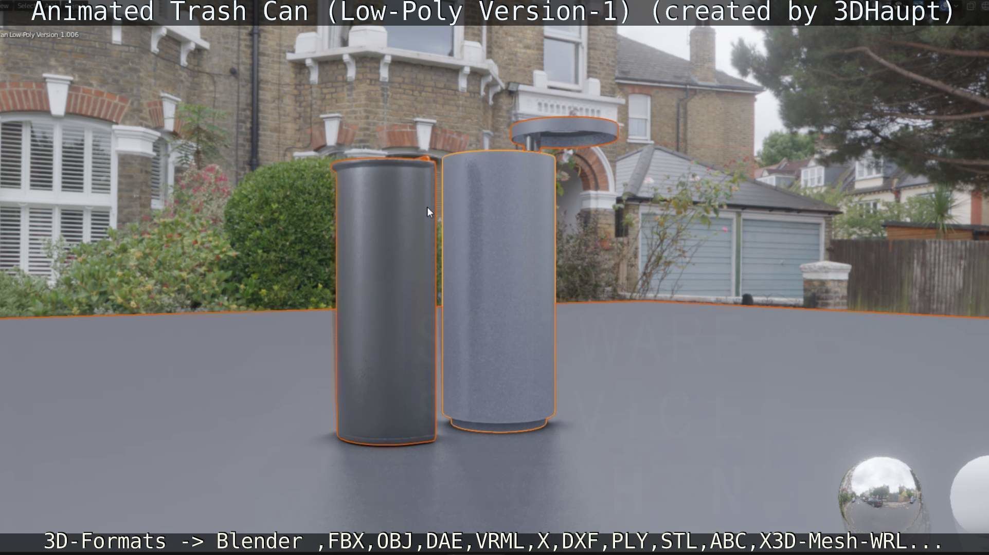 Animated Trash Can Low-Poly Version-1   Low-poly 3D model_83