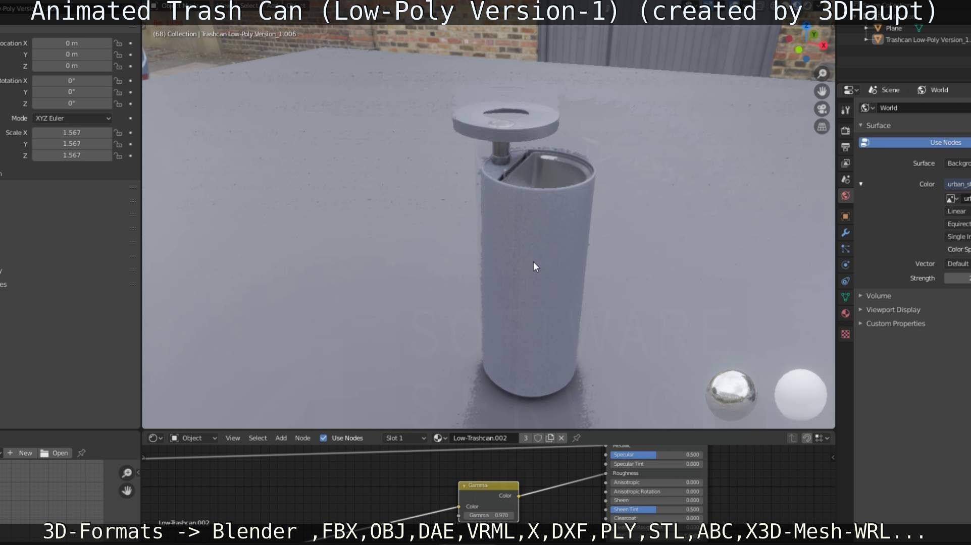 Animated Trash Can Low-Poly Version-1   Low-poly 3D model_58