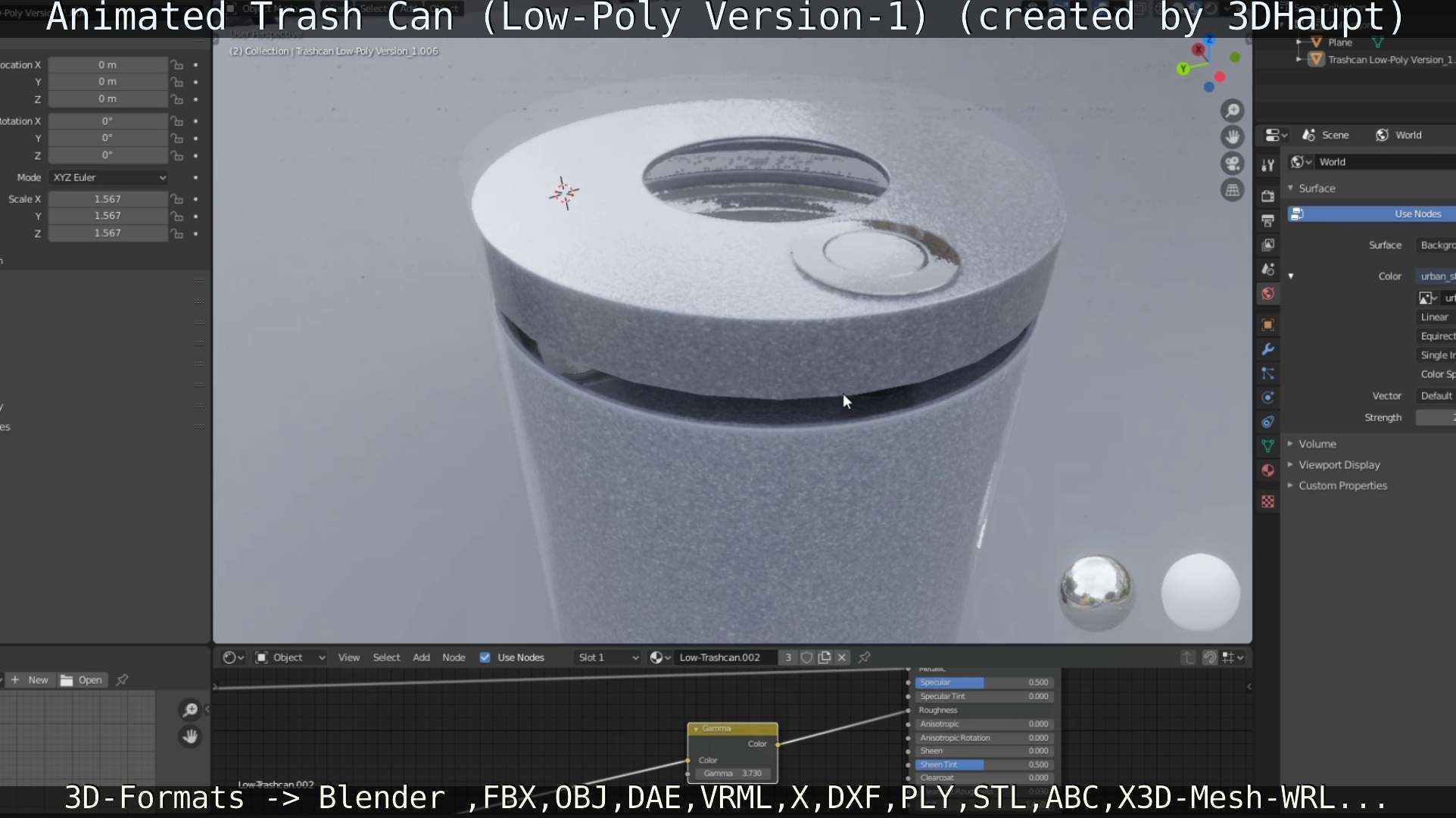 Animated Trash Can Low-Poly Version-1   Low-poly 3D model_13
