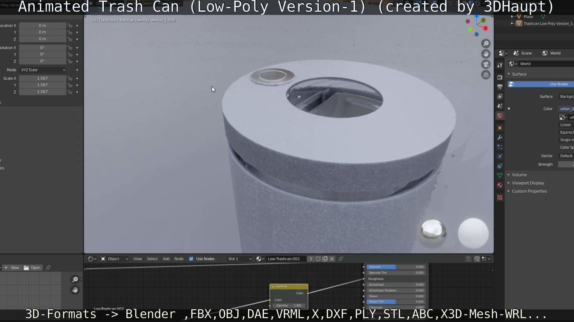 Animated Trash Can Low-Poly Version-1   Low-poly 3D model_22