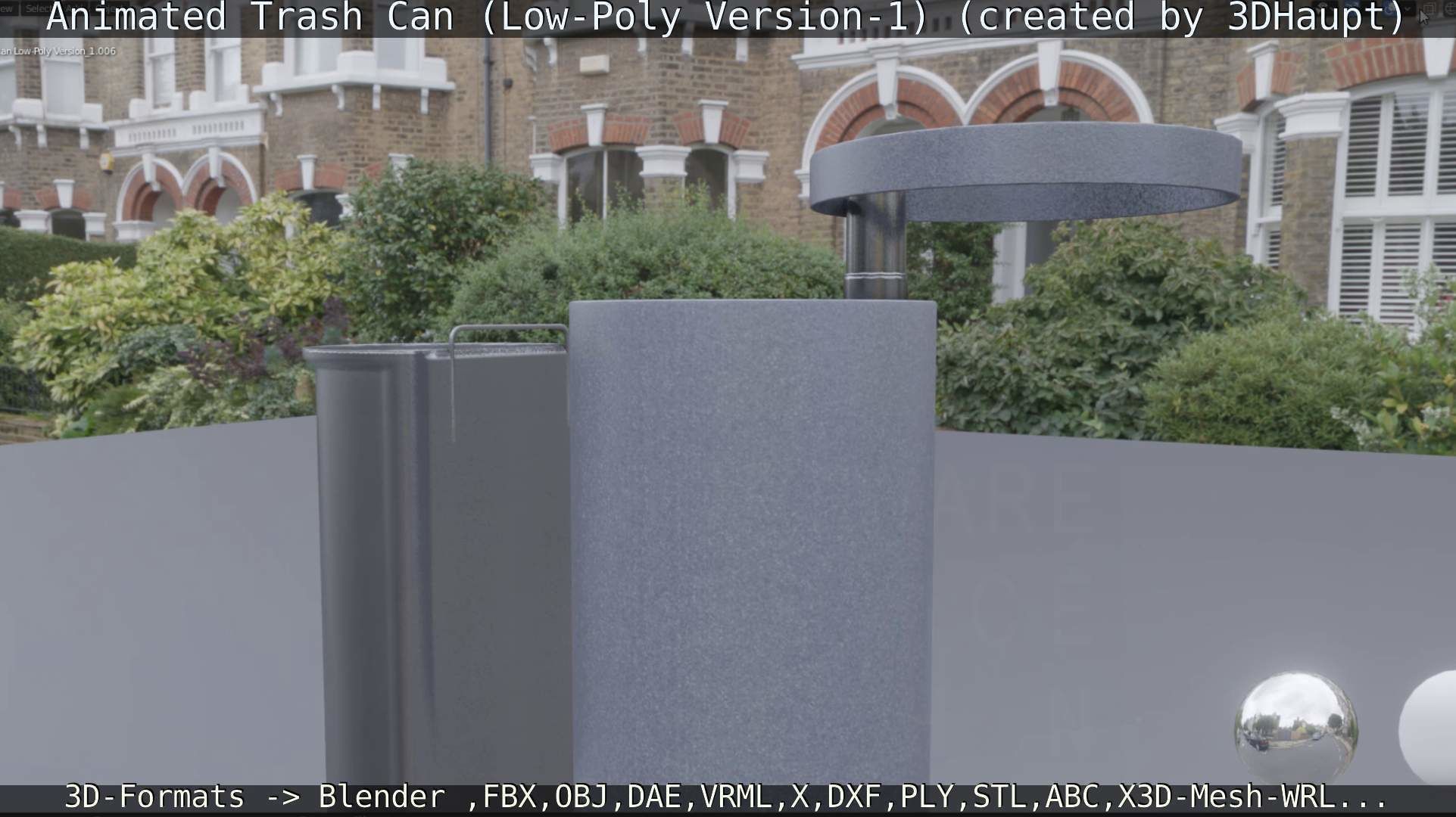 Animated Trash Can Low-Poly Version-1   Low-poly 3D model_19