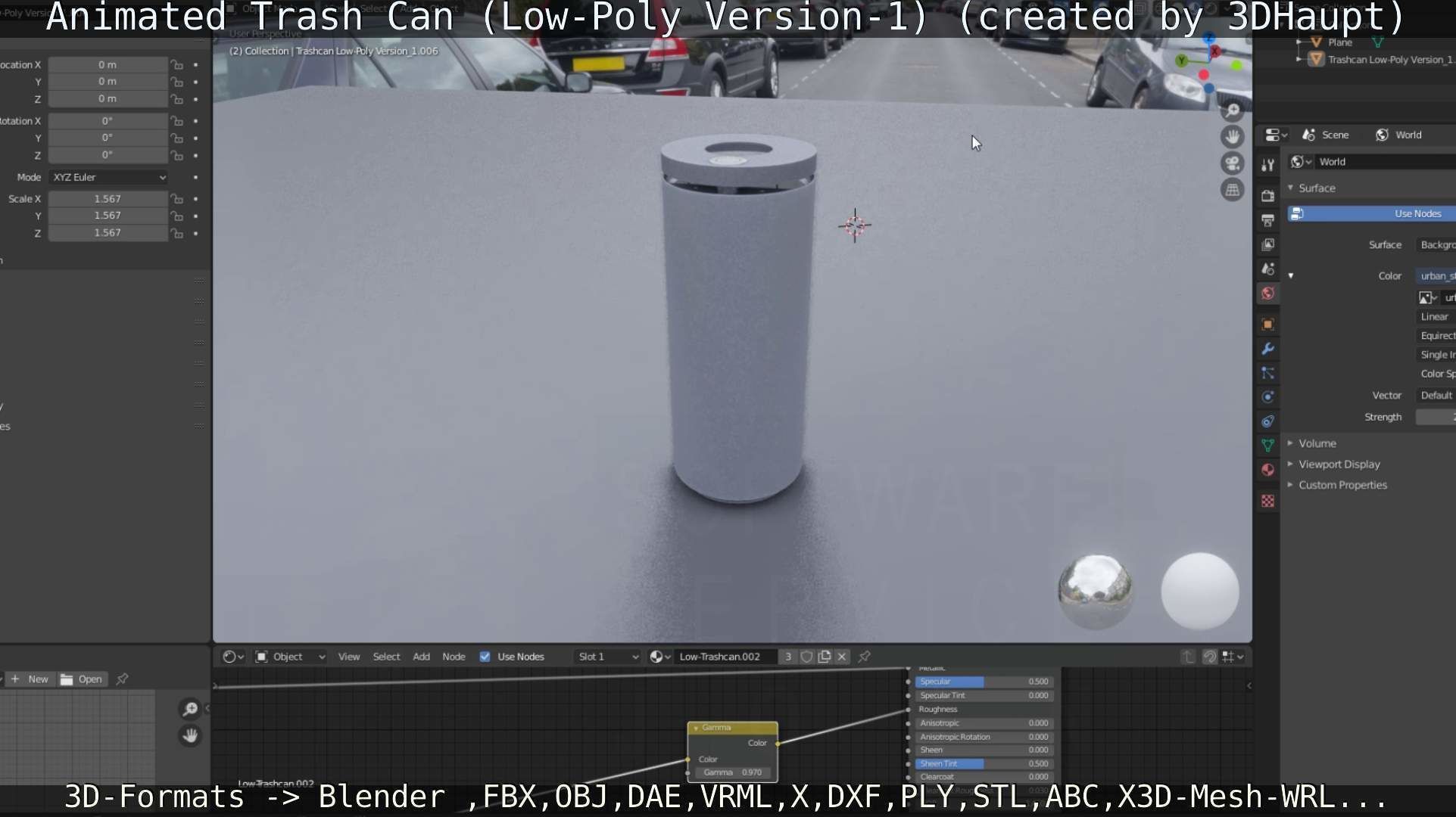 Animated Trash Can Low-Poly Version-1   Low-poly 3D model_69