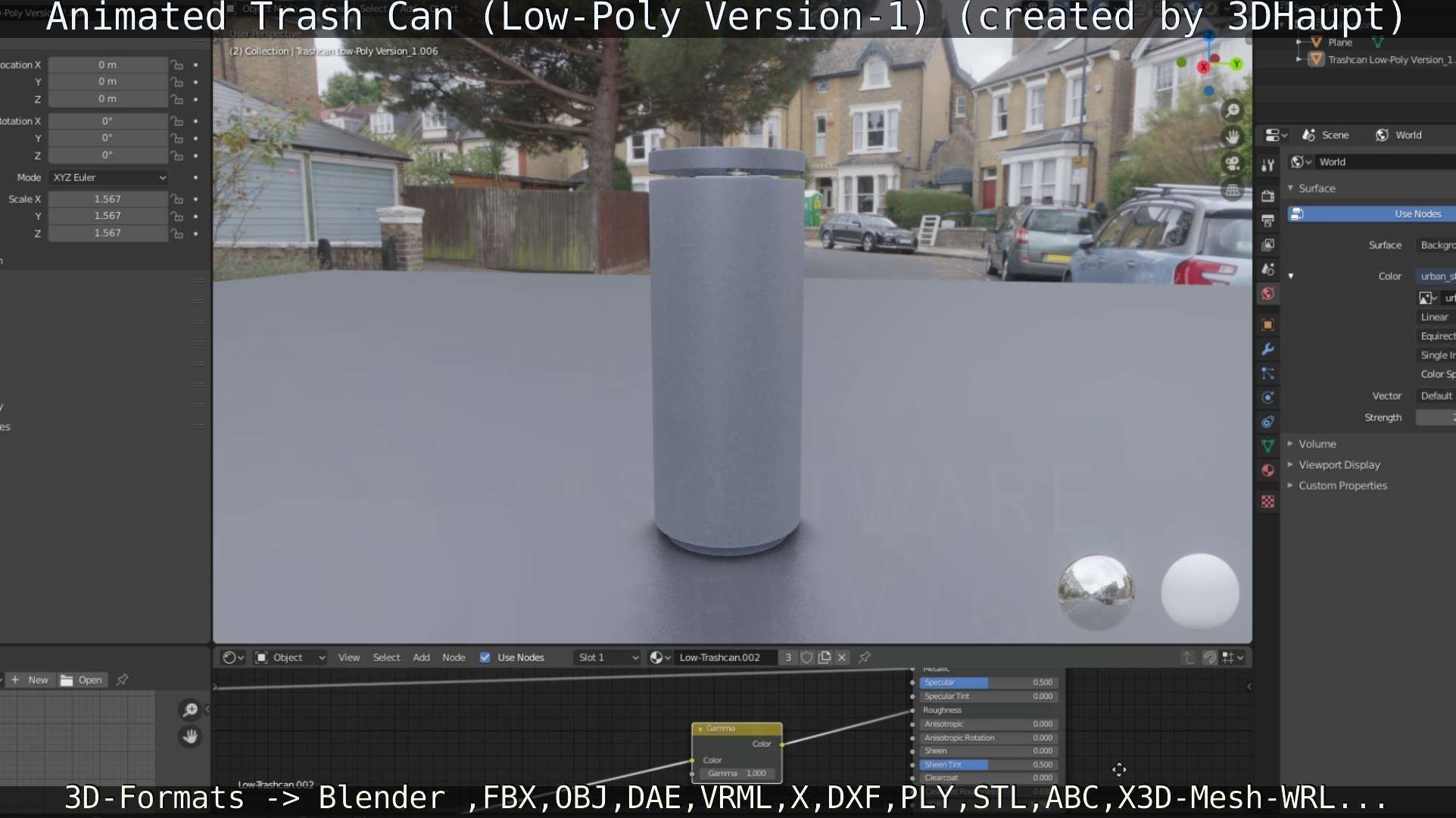 Animated Trash Can Low-Poly Version-1   Low-poly 3D model_12