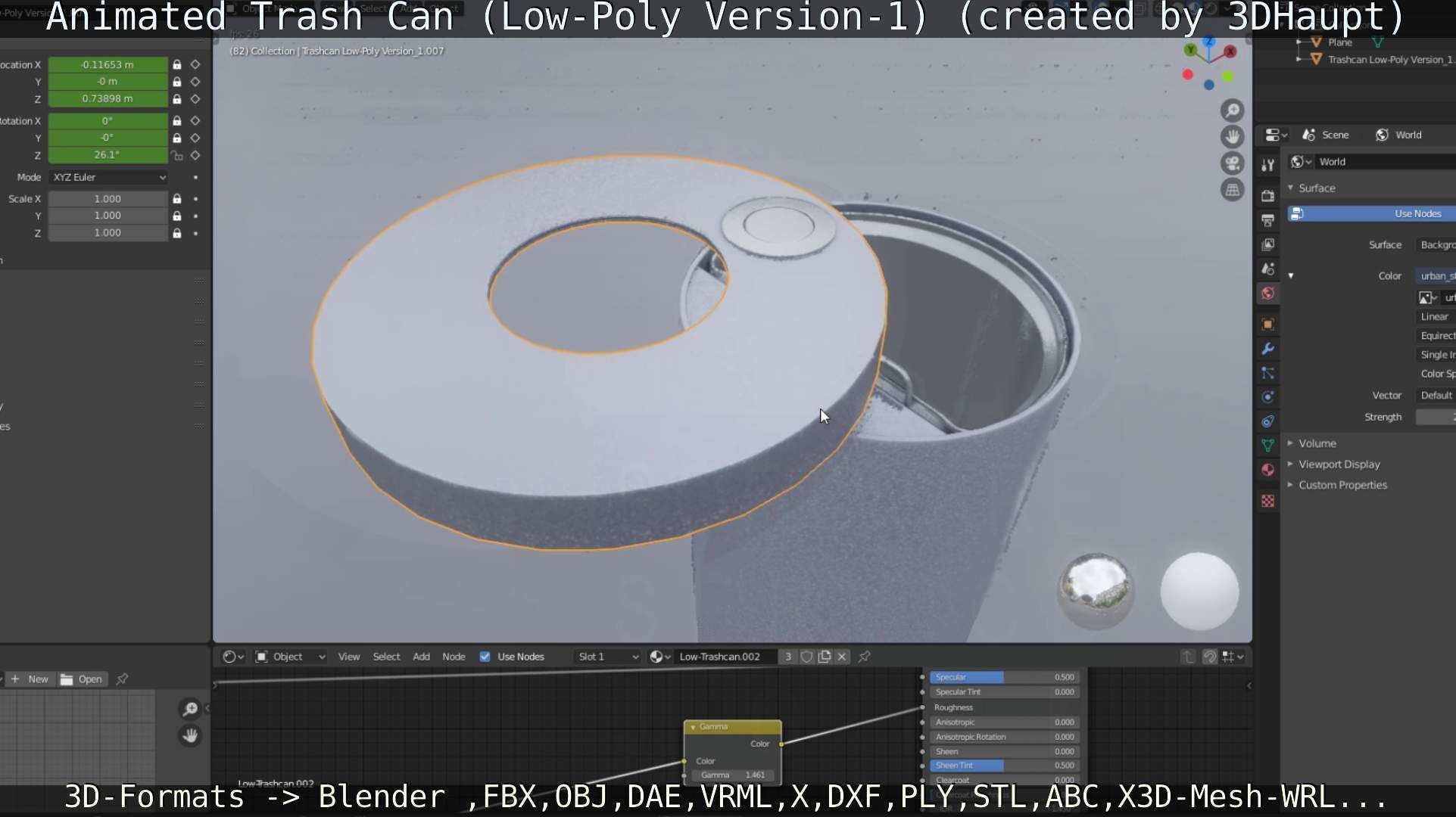 Animated Trash Can Low-Poly Version-1   Low-poly 3D model_28