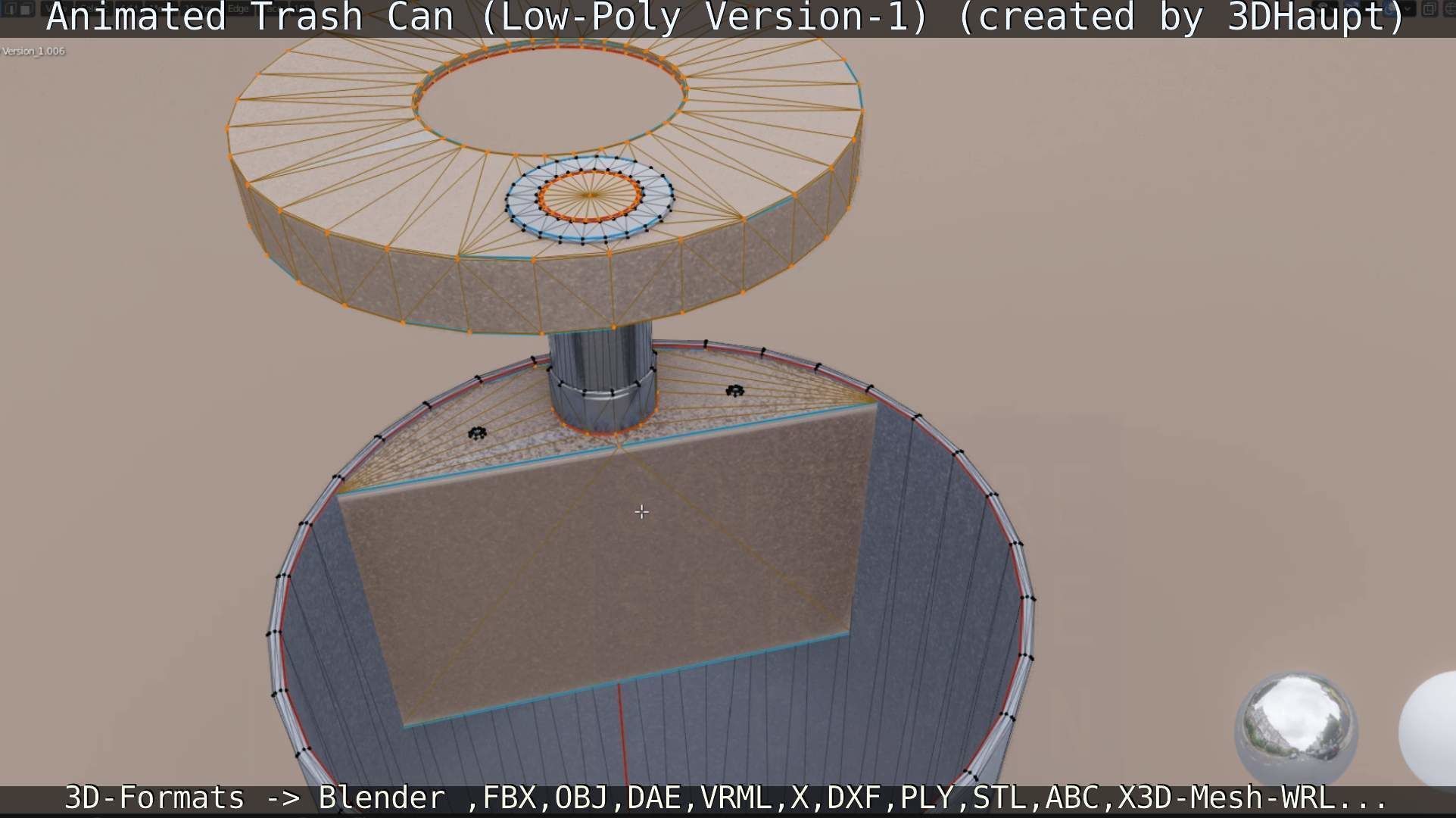 Animated Trash Can Low-Poly Version-1   Low-poly 3D model_73