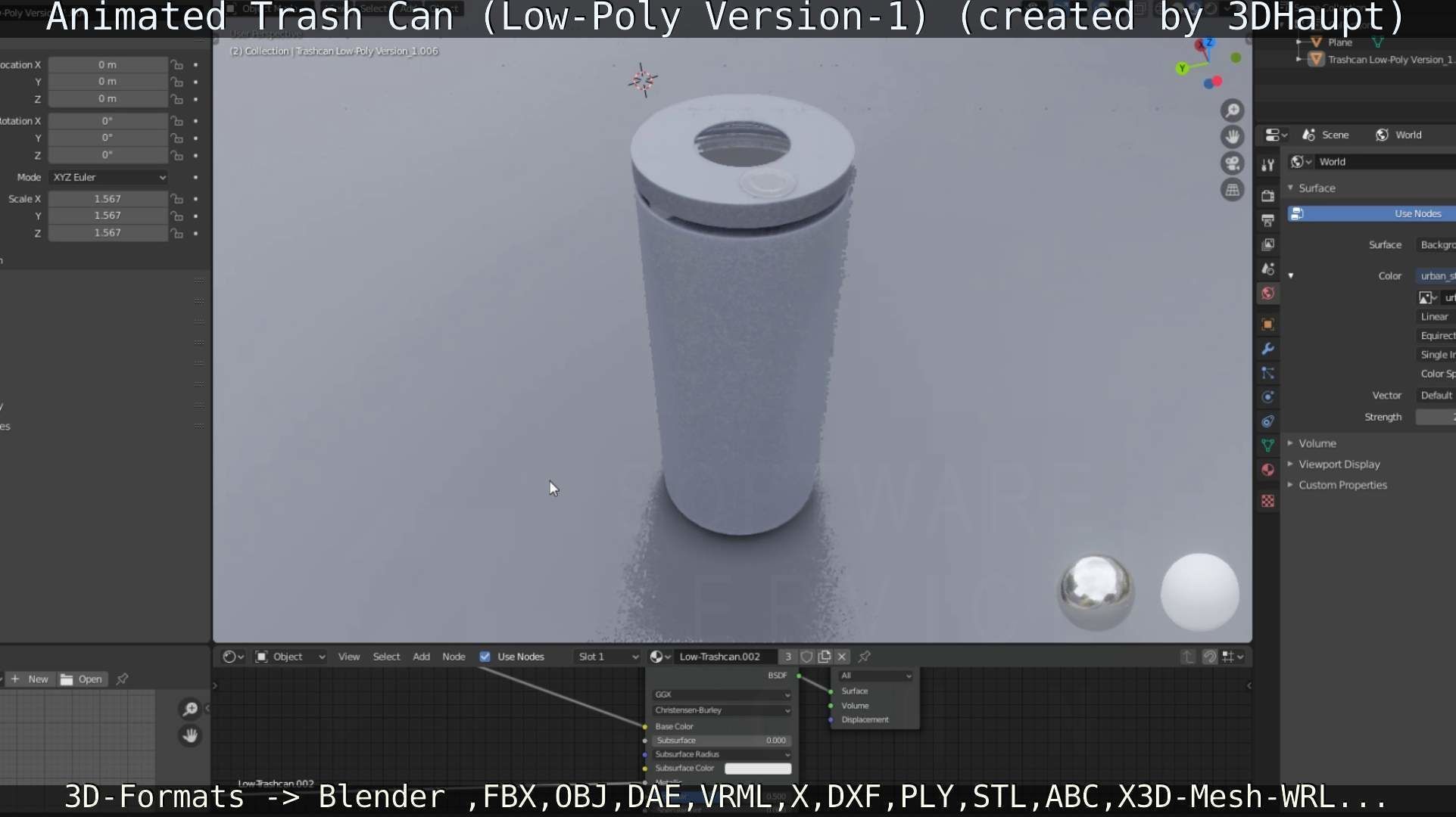 Animated Trash Can Low-Poly Version-1   Low-poly 3D model_10
