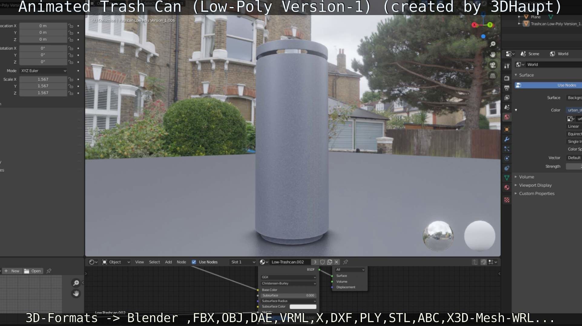 Animated Trash Can Low-Poly Version-1   Low-poly 3D model_27