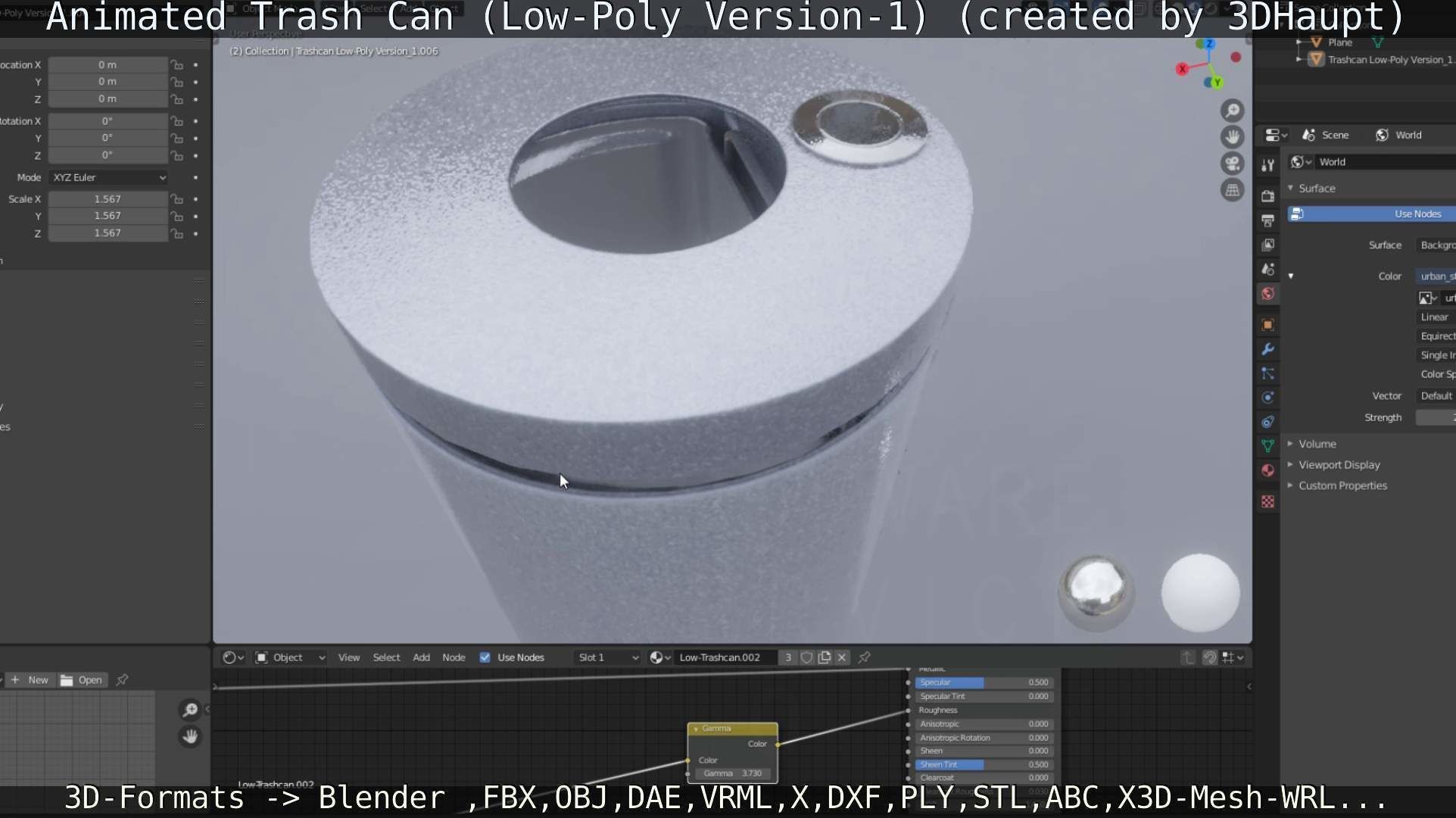 Animated Trash Can Low-Poly Version-1   Low-poly 3D model_17