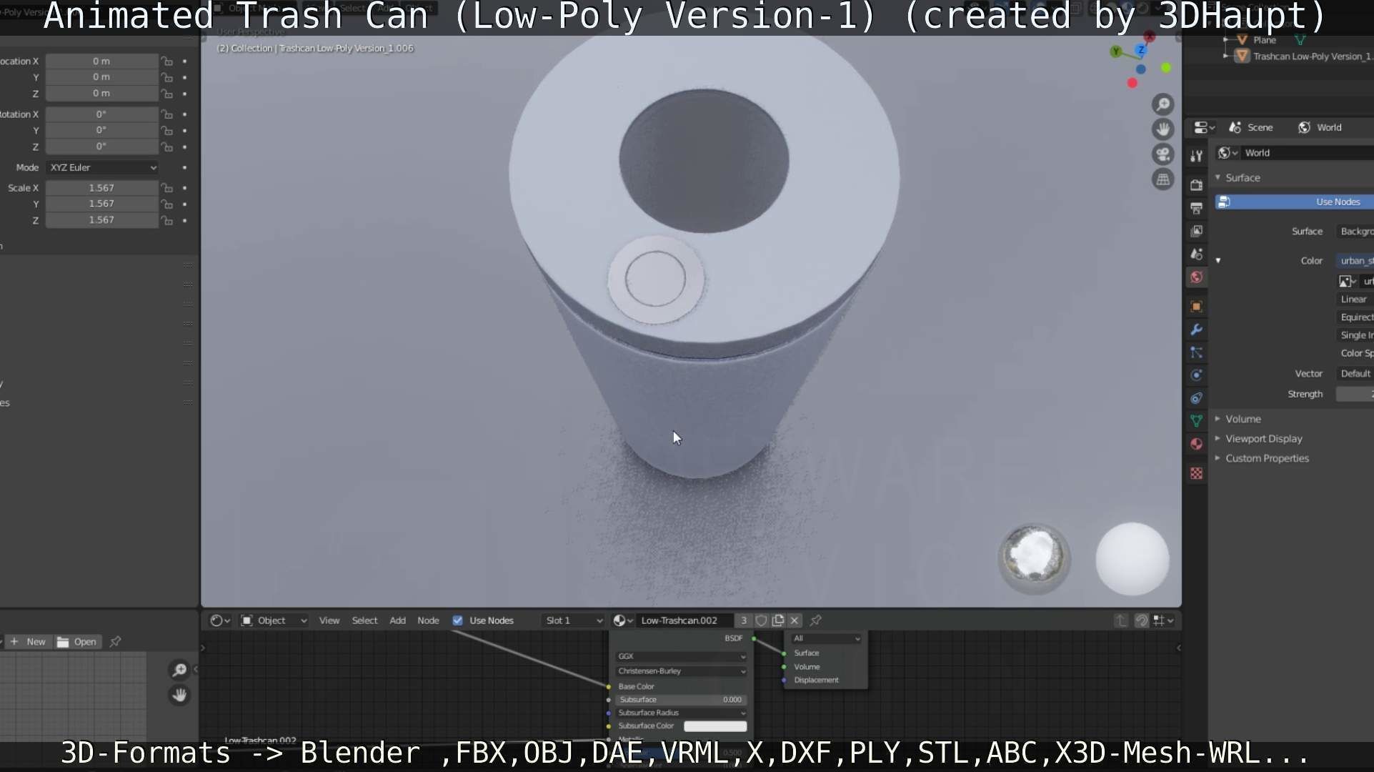 Animated Trash Can Low-Poly Version-1   Low-poly 3D model_11
