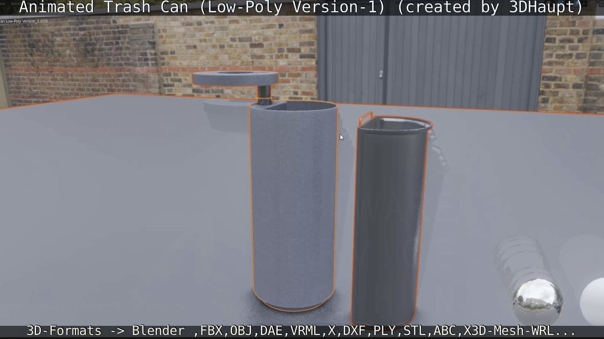 Animated Trash Can Low-Poly Version-1   Low-poly 3D model_79