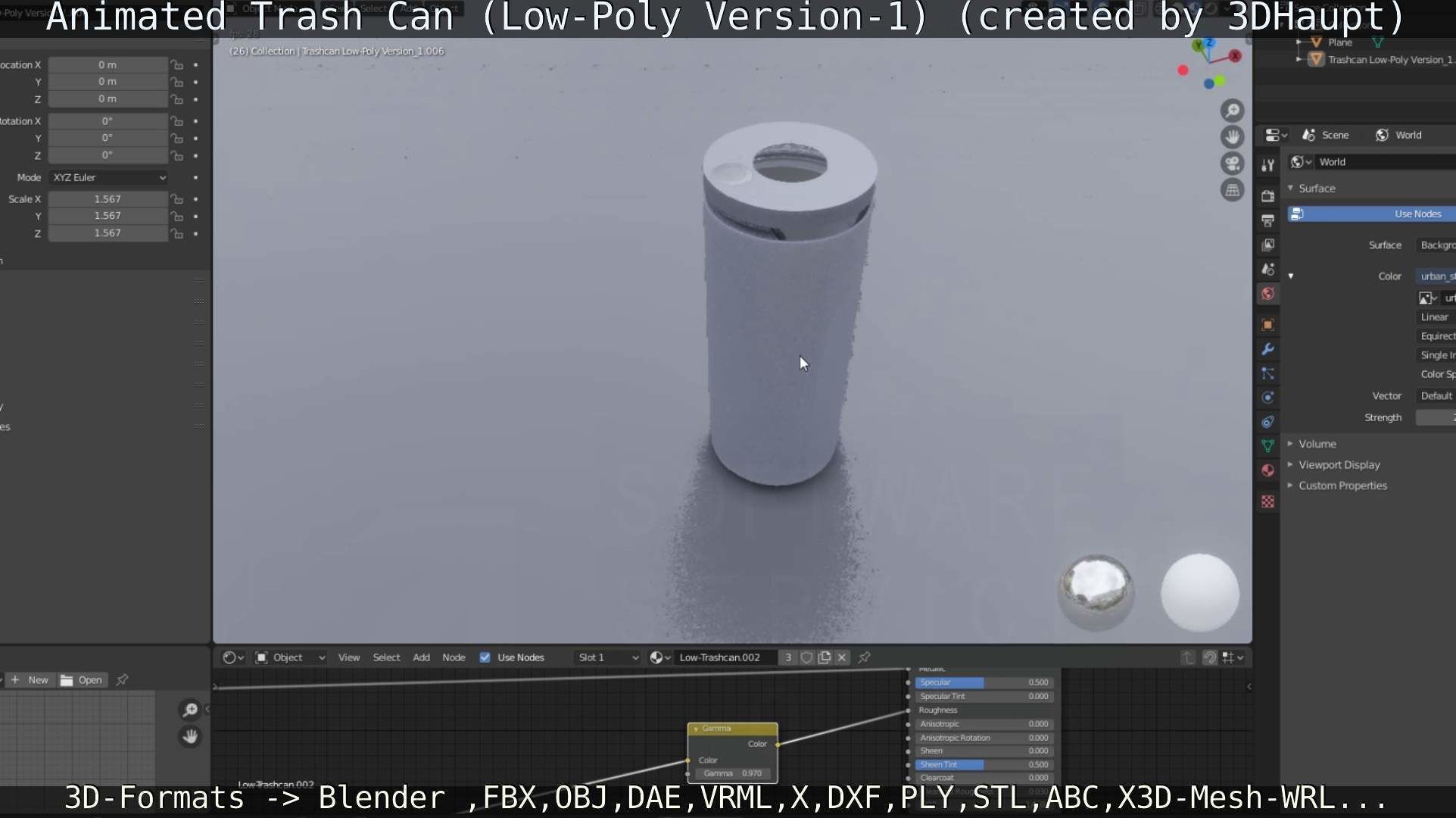 Animated Trash Can Low-Poly Version-1   Low-poly 3D model_81