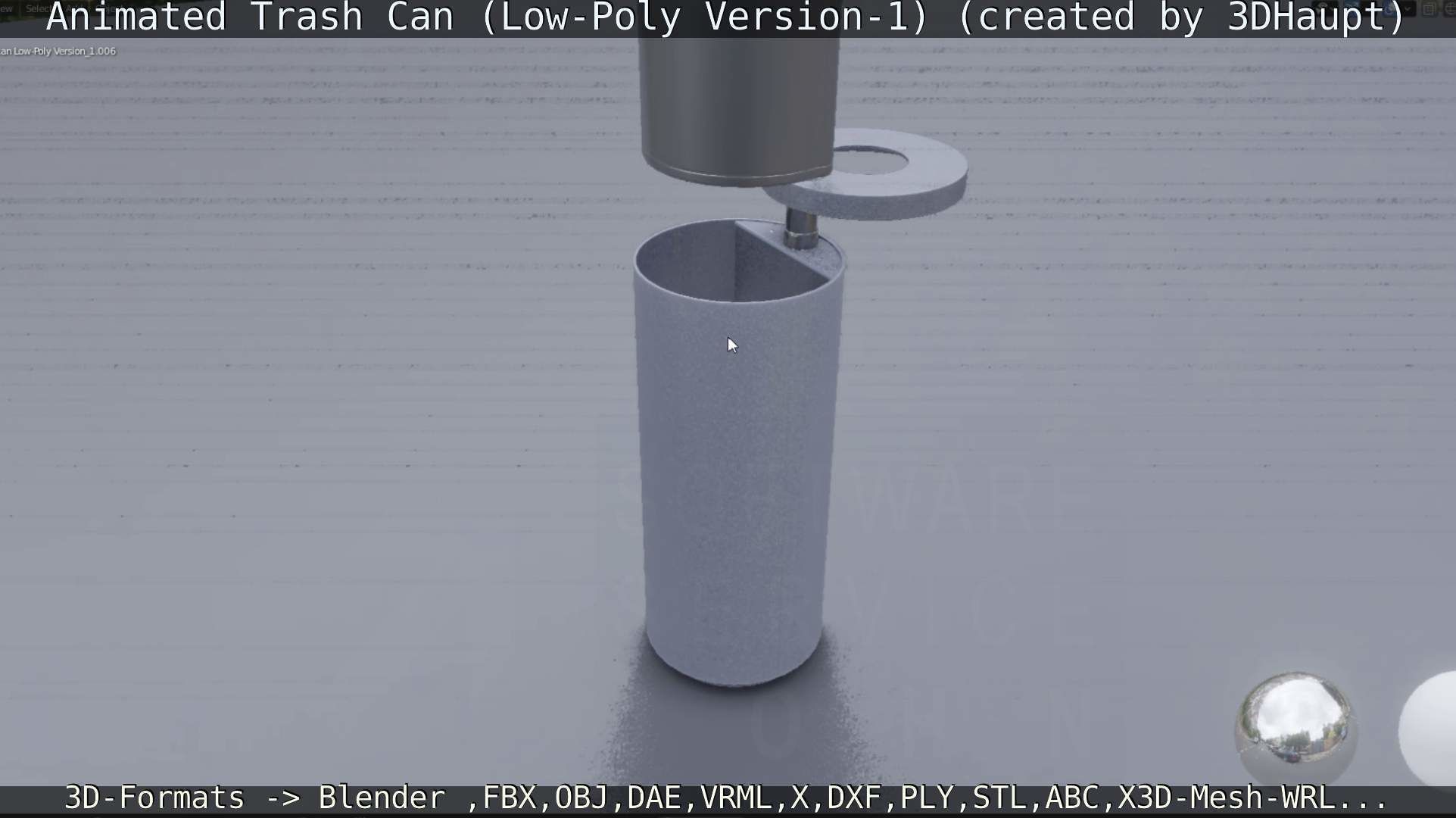 Animated Trash Can Low-Poly Version-1   Low-poly 3D model_87