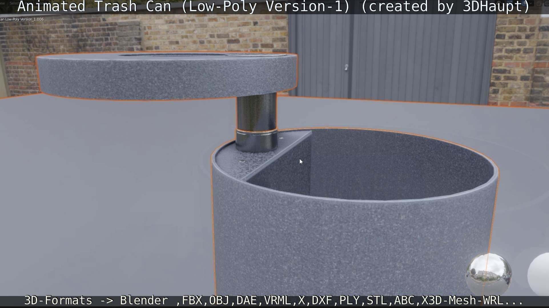 Animated Trash Can Low-Poly Version-1   Low-poly 3D model_77