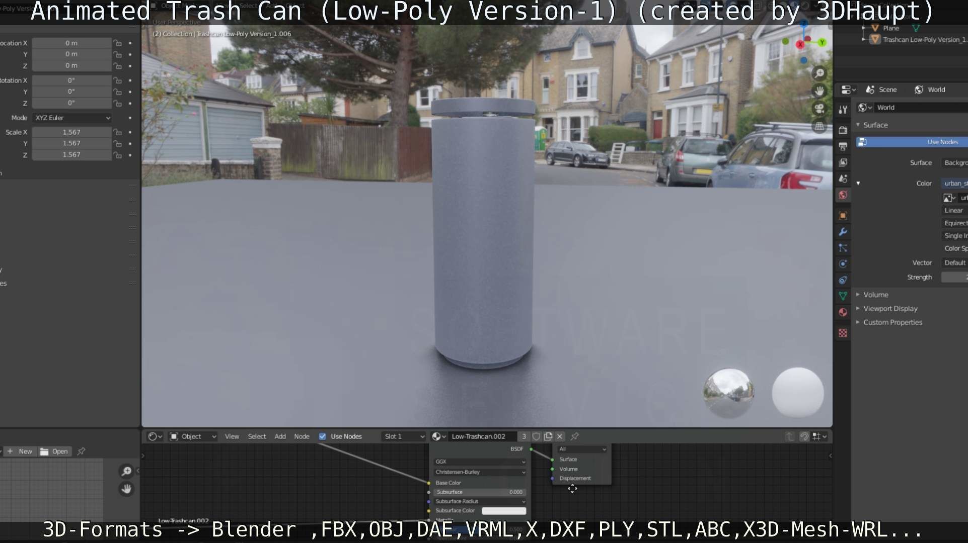 Animated Trash Can Low-Poly Version-1   Low-poly 3D model_45