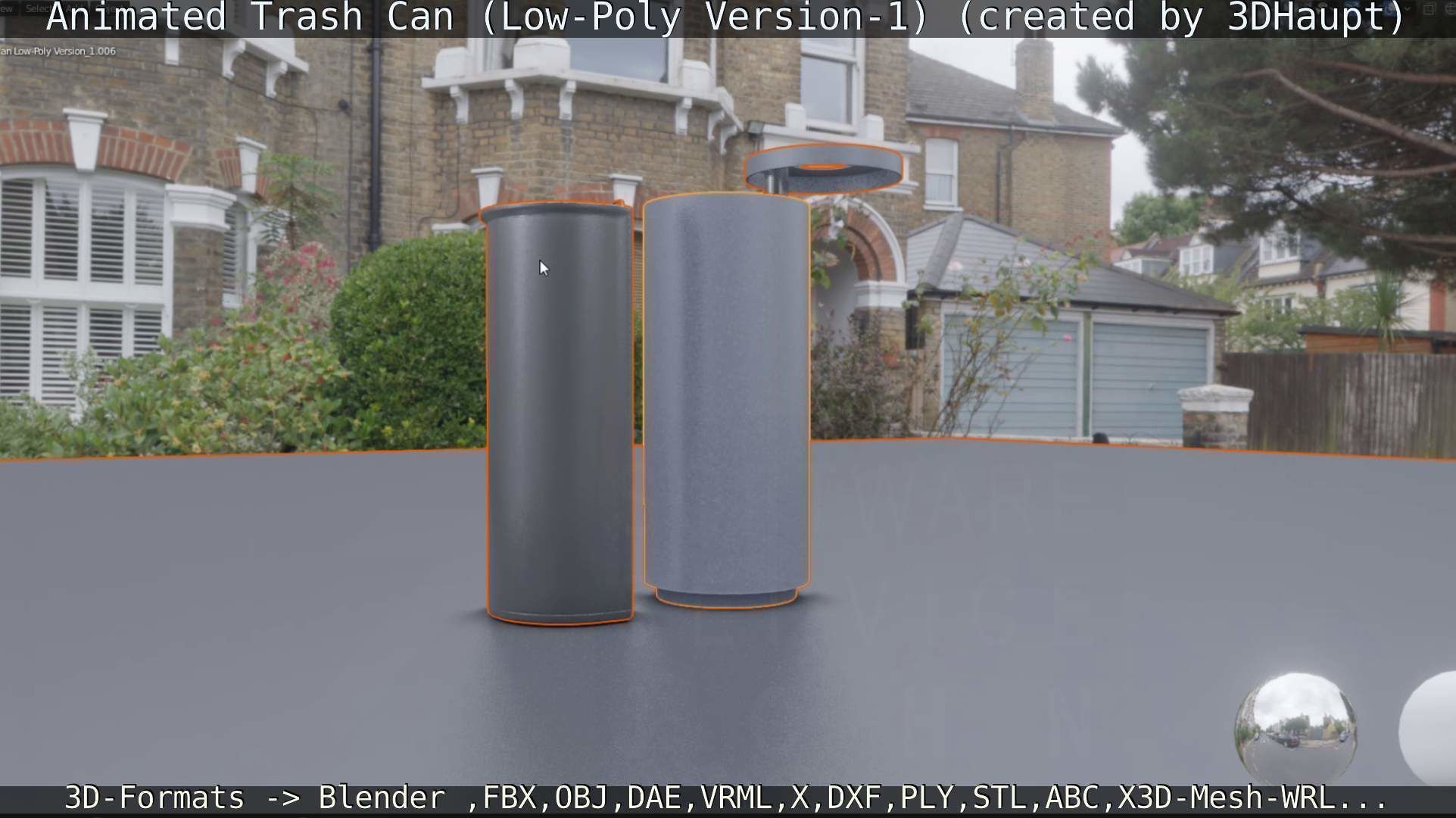 Animated Trash Can Low-Poly Version-1   Low-poly 3D model_82